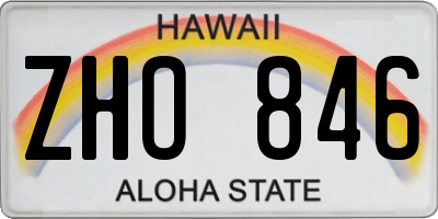 HI license plate ZHO846