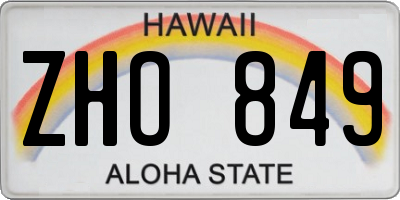 HI license plate ZHO849