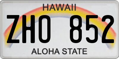 HI license plate ZHO852