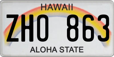 HI license plate ZHO863