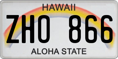 HI license plate ZHO866