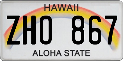 HI license plate ZHO867