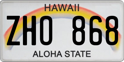 HI license plate ZHO868