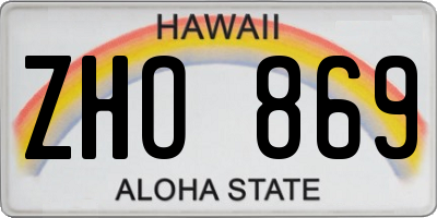 HI license plate ZHO869