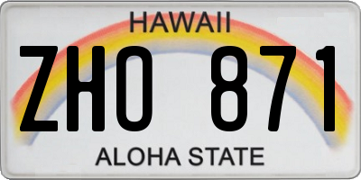 HI license plate ZHO871