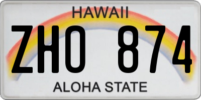HI license plate ZHO874