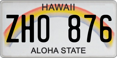 HI license plate ZHO876