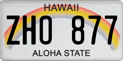HI license plate ZHO877