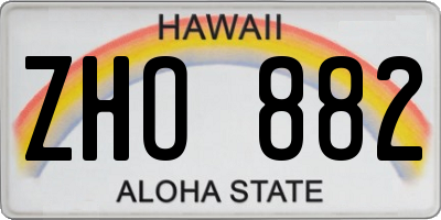 HI license plate ZHO882