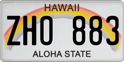 HI license plate ZHO883