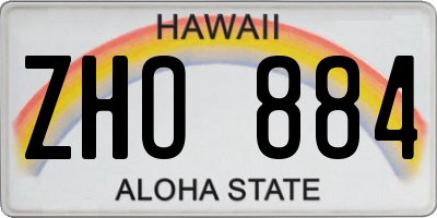 HI license plate ZHO884
