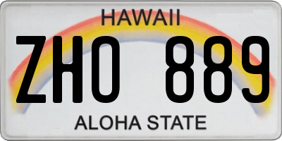 HI license plate ZHO889