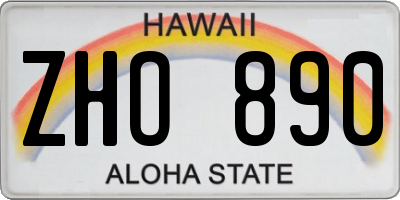 HI license plate ZHO890