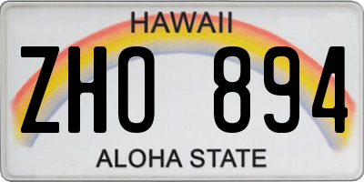 HI license plate ZHO894