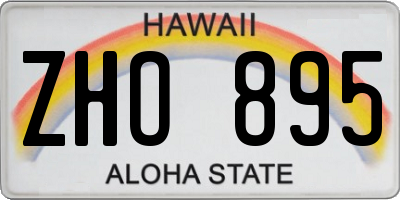 HI license plate ZHO895
