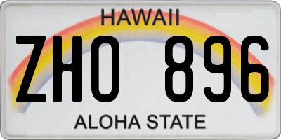 HI license plate ZHO896