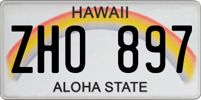 HI license plate ZHO897