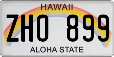 HI license plate ZHO899