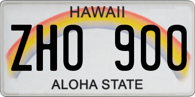 HI license plate ZHO900