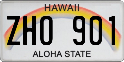 HI license plate ZHO901