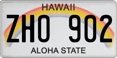 HI license plate ZHO902