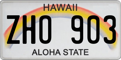 HI license plate ZHO903