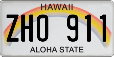 HI license plate ZHO911