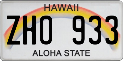 HI license plate ZHO933