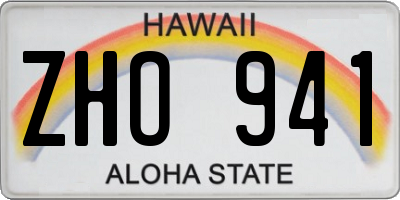 HI license plate ZHO941