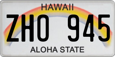 HI license plate ZHO945