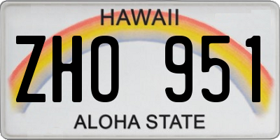 HI license plate ZHO951