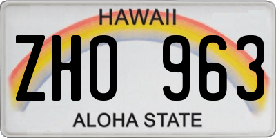 HI license plate ZHO963