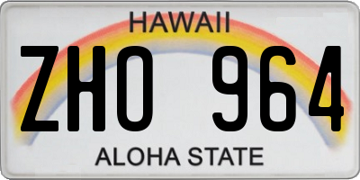 HI license plate ZHO964