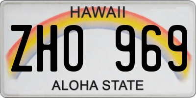 HI license plate ZHO969
