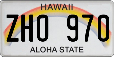 HI license plate ZHO970