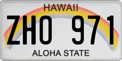 HI license plate ZHO971