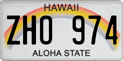 HI license plate ZHO974