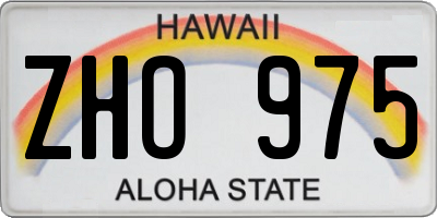 HI license plate ZHO975