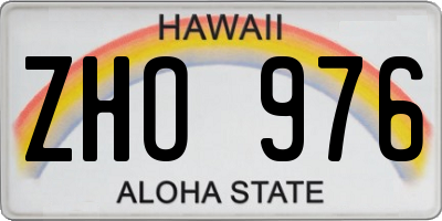 HI license plate ZHO976