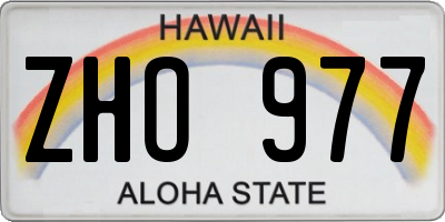 HI license plate ZHO977