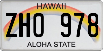 HI license plate ZHO978