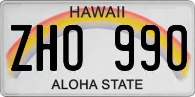 HI license plate ZHO990