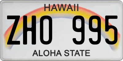 HI license plate ZHO995