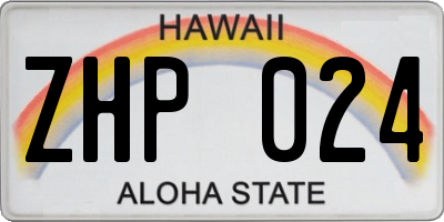 HI license plate ZHP024
