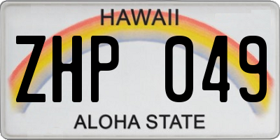 HI license plate ZHP049