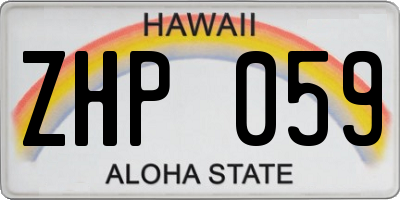HI license plate ZHP059