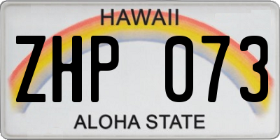 HI license plate ZHP073