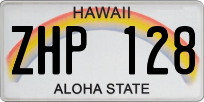 HI license plate ZHP128