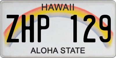 HI license plate ZHP129