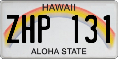 HI license plate ZHP131